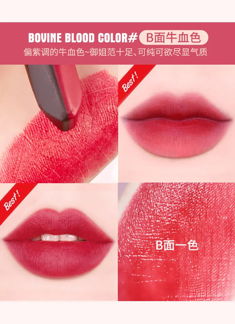 5 In 1 Colors Lipstick Matte Velvet Sexy Red Lip Tint Smooth Long Lasting Waterproof Easy to Wear Magic Lip Makeup for Women - Seprincess