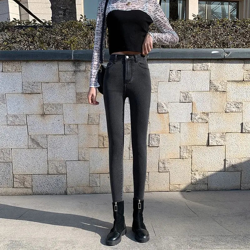 Women's Cotton Stretch Jeans, Invisible Open Crotch, High Waist, Skinny, Night Club, Boyfriend Denim Trousers, Outdoor Sex, Plus