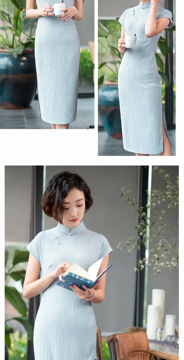 Qipao Modified Cheongsam Women's 2023 Summer Chinese Cheong Sam Retro Tang Style Short Sleeve Stand Collar Vintage Dress Woman - Seprincess