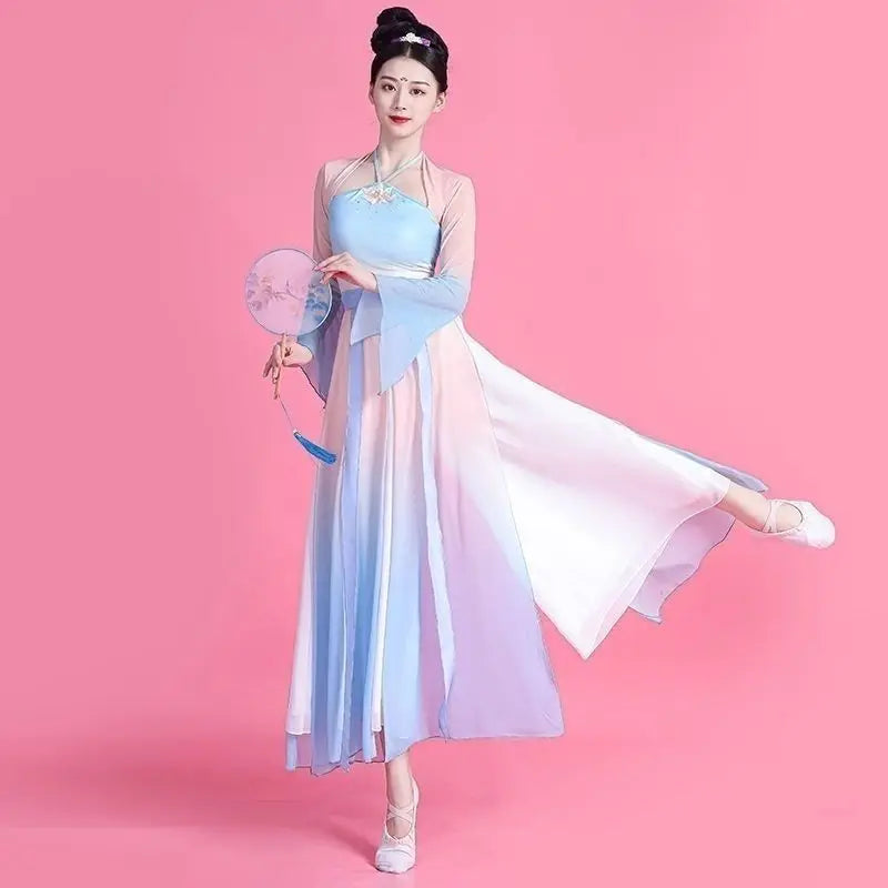 Chinese Classical Dance Costume Wanjiang Chinese Ancient Dance Practice Flowing Charm Hanfu Dance Performance Costume Women - Seprincess