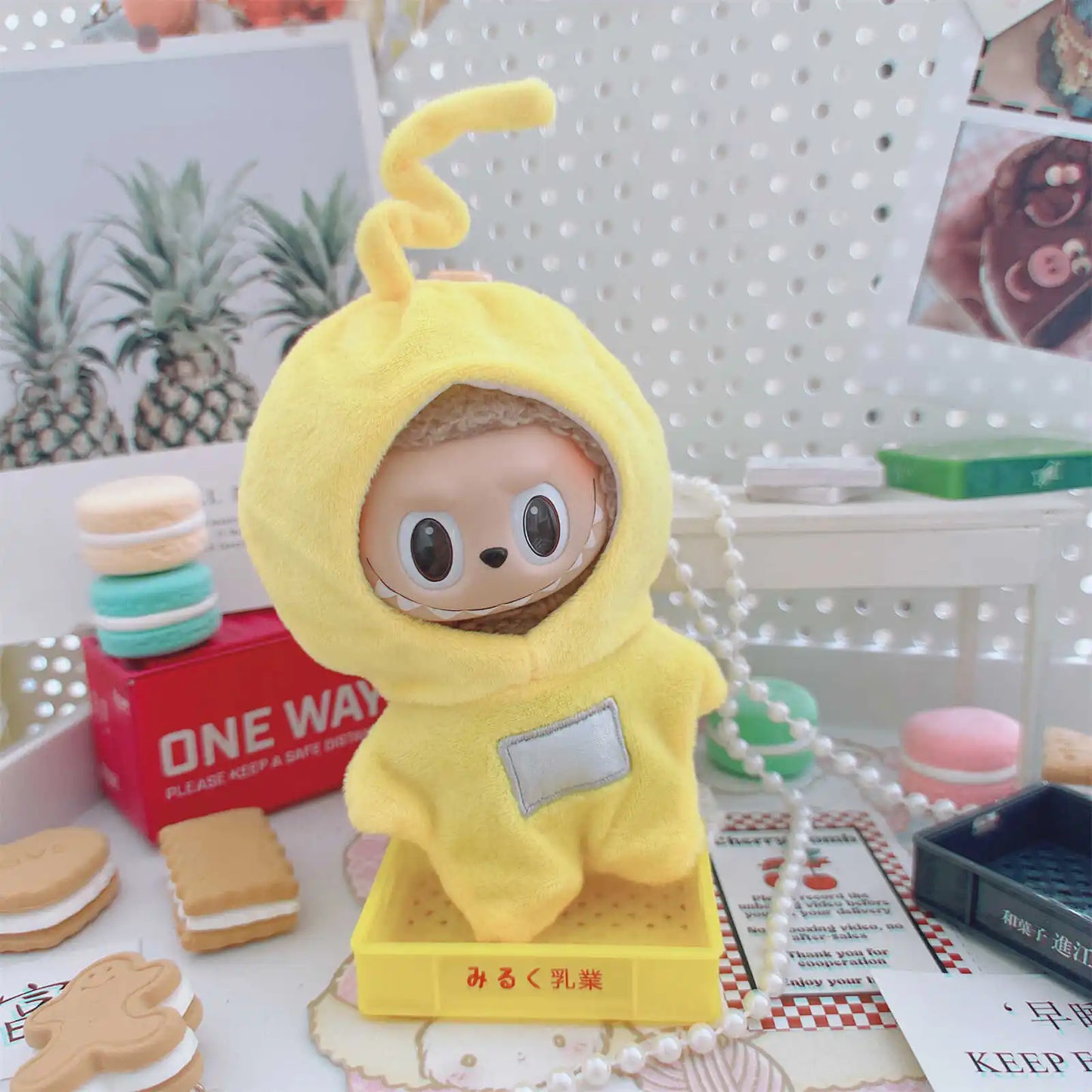 10-15Cm Anime Kawaii Teletubbies Cotton Doll Clothes Labubu Plush Doll Jumpsuit Hat Plushie Baby Crawling Clothes Accessories - Seprincess