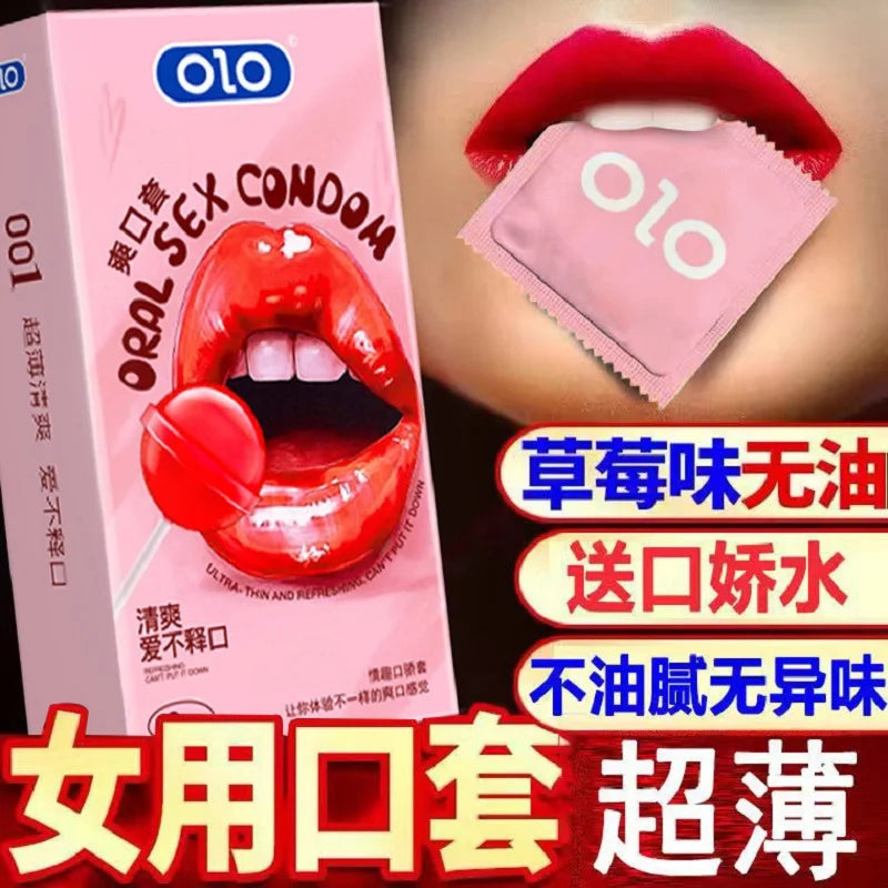 10PCS Oral Sex Ccondom Strawberry Flavor Sex Toys Ultra Thin Blowjob Rubber Condom No Oil Erotic Products For Couples - Seprincess