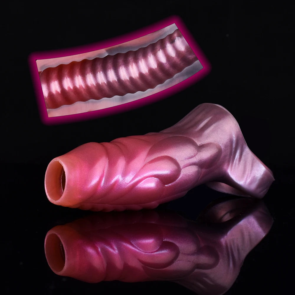 NNSX Super Thin Dragon Penis Enlargement Sleeve Cock Ring Delay Ejaculation Penis Extender Sex Toys for Men Adult Erotic Goods