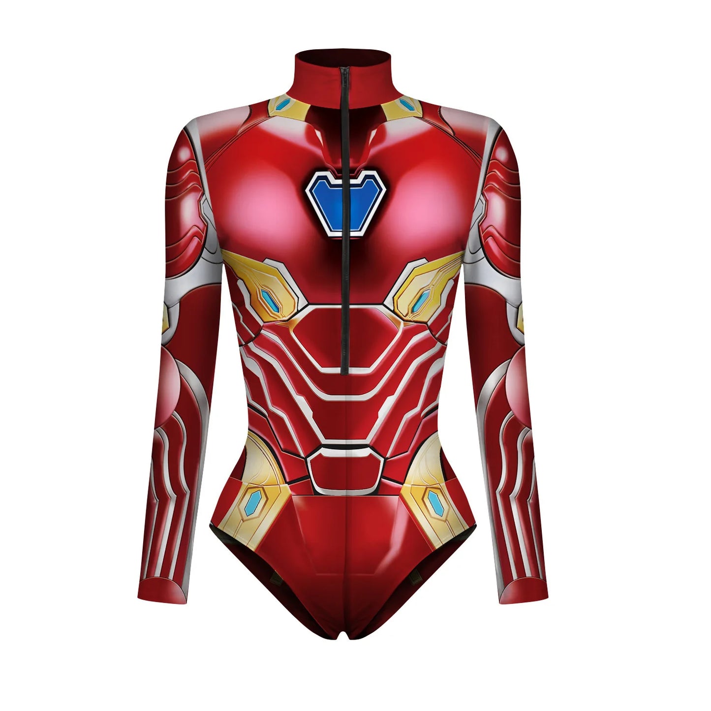 Superhero Bodysuit for Women Men Spiderman Captain Cosplay 3D Print Long Sleeve Swimsuit Adult Halloween Carnival Costume - Seprincess