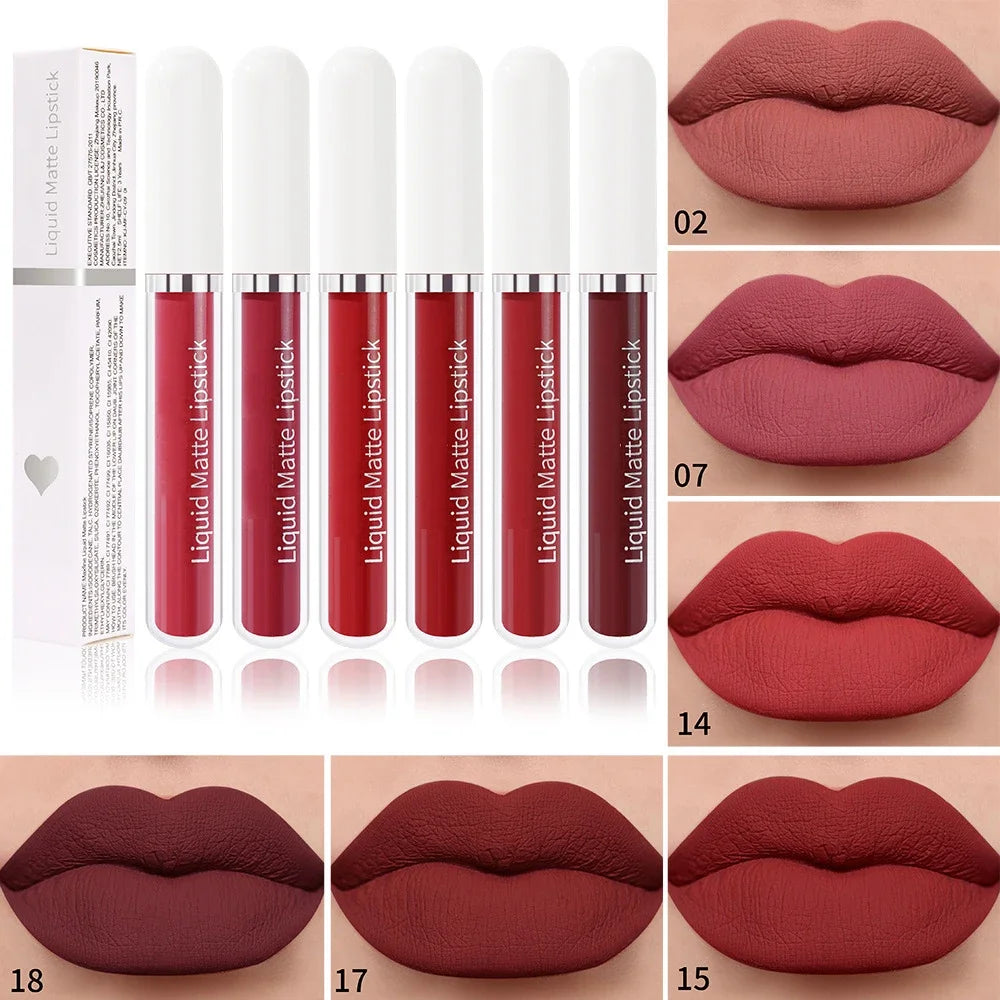 Matte liquid lipstick Waterproof sexy velvet lip glaze Long lasting moisturizing lipstick Velvet Long Lasting Matte Lip Gloss - Seprincess