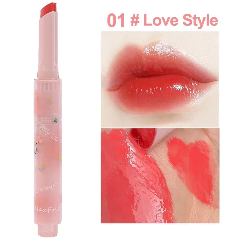 Jelly Mirror Lipstick Makeup Love Shape Waterproof Non-stick Cup Solid Lip Gloss Clear Long Lasting Moisturizing Lipstick Pen - Seprincess