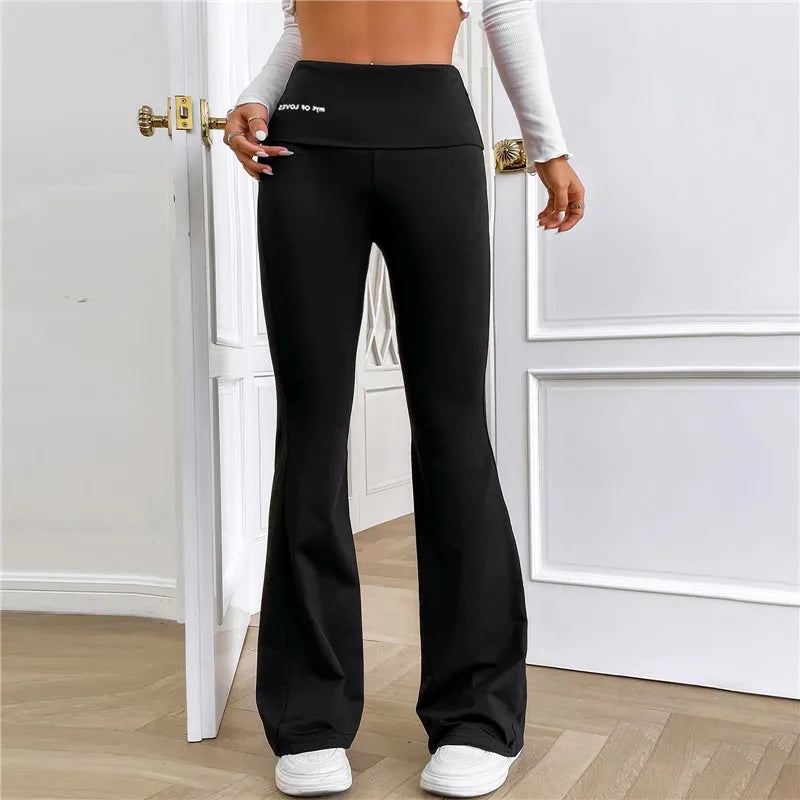 2025 New Flare Leggings Yoga Pants Women High Waist Wide Leg Pants Women Gym Sports Black Flared Pant Plus Size Dance Trousers