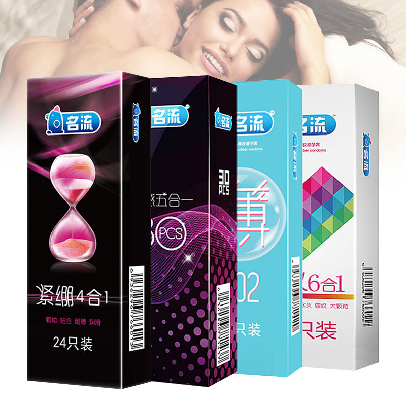 24/30pcs Super Thin Condoms Cool and Hot Sex Toys Dotted Granular Threaded Sexshop Tighten Firming Sex Accessories for Couples - Seprincess