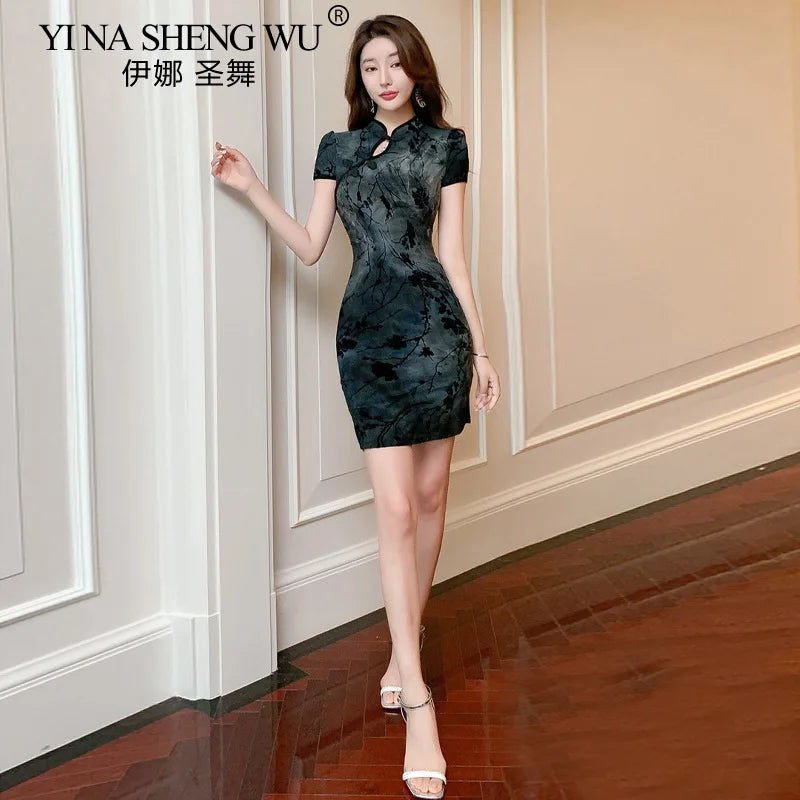 Sexy Club Mini Dress Arrival Vintage Chinese Style Women's Qipao Spring Sexy Party Sheath Dresses Mujer Vestidos Cheongsam New - Seprincess