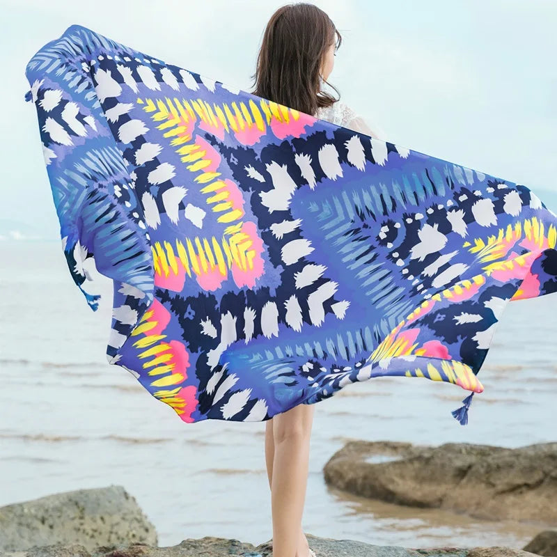 90x185cm  Printing Process Twill Summer Suncare Beach Dress Bikini Sarong Wrap Scarf Women Brazilian Swimsuit Bathing Cover-ups - Seprincess