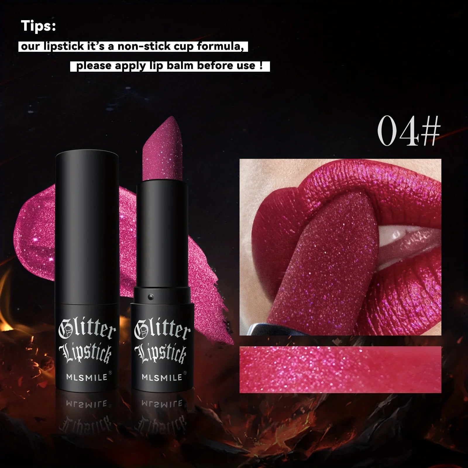 7 Colors Glitter Lipstick Hydrating Sparkling Shine Lip Color Nonstick Highly Pigmented Formula Gives Metallic Finish Lip Makeup - Seprincess