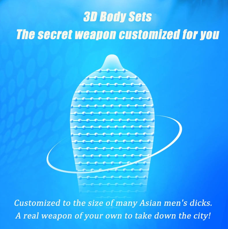 10pcs Erotic Penis Sleeve 3D Dotted Condoms Enlargement Large Particles Mushroom Condom High Sensitive Sex Toys for Men Condones - Seprincess