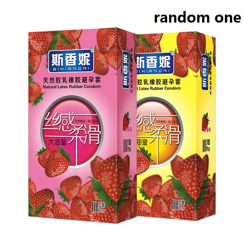 All Fruit Flavor Condom Strawberry Penis Sleeves Adult Oral Sex Sleeves Contraceotion Safety Condoms Sex Toy Shop For Men 18+ - Seprincess