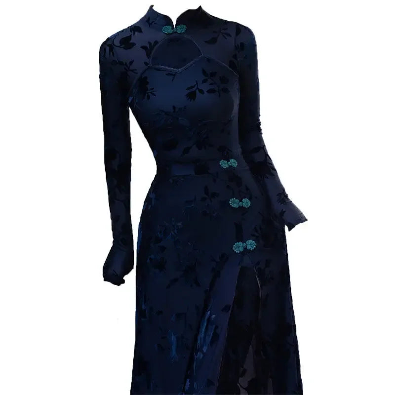 2024 Chinese Style Improved Qipao Dress Oriental Style Women Graceful Sexy Hollow Out Cheongsam Dress Lady Sexy Vintage Clothing - Seprincess