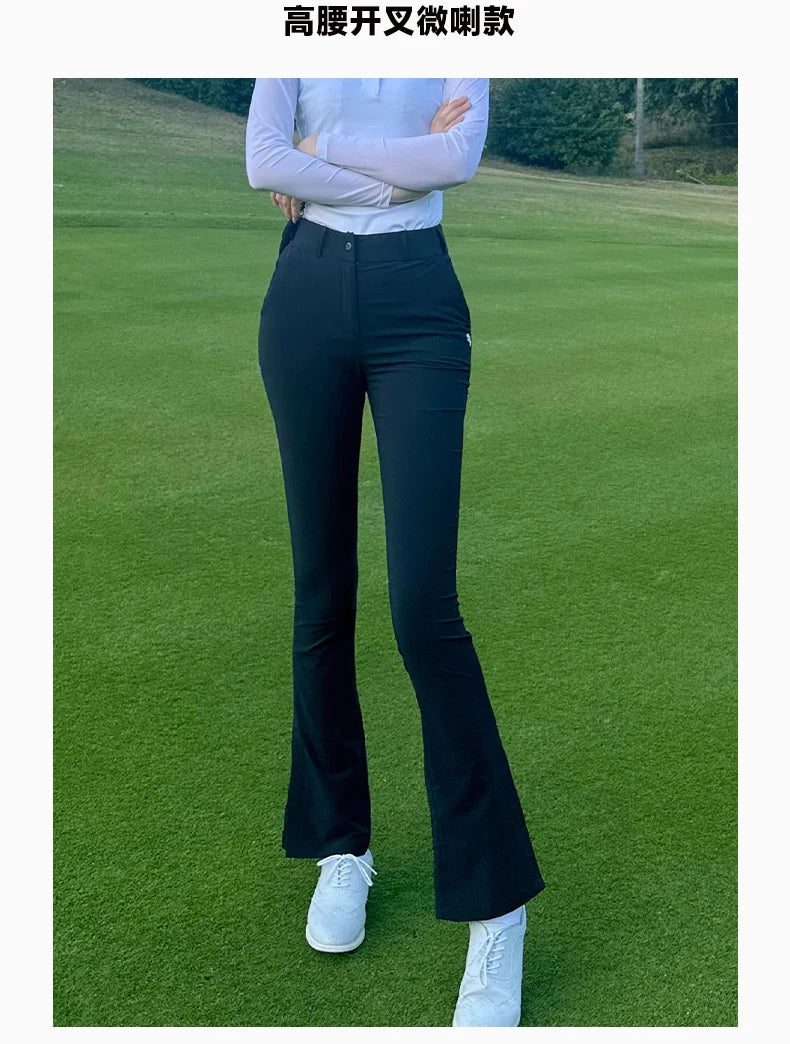 2024 SG New Golf Pants Women's Spring and Summer High Waist Thin Flared Trousers Sports Split Slim Quick-drying Straight Pants