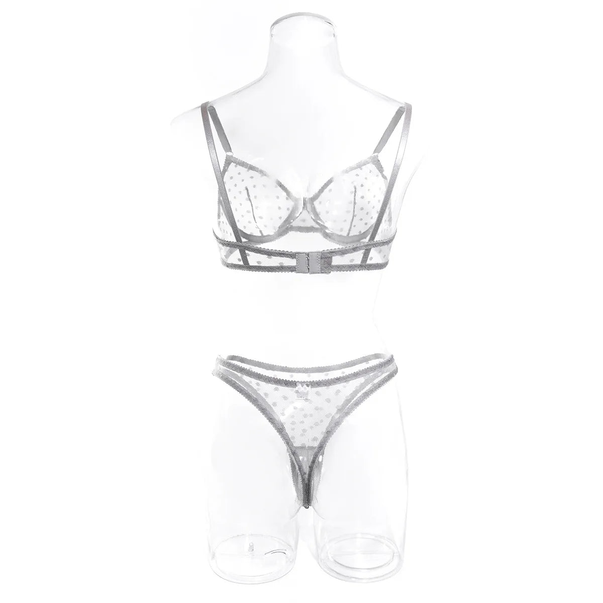 Bra set Dot thin mesh see through tight fitting promotions 99% sales sexy lingеrie set Women sets sexy bras sexy female intimate