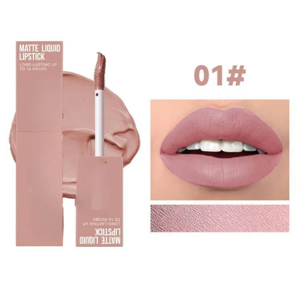 Cheap Matte Ink Liquid Lipstick Non-stick Cup Long Lasting Velvet Nude Lip Gloss Waterproof Lips Tint Waterproof Korean Make Up - Seprincess