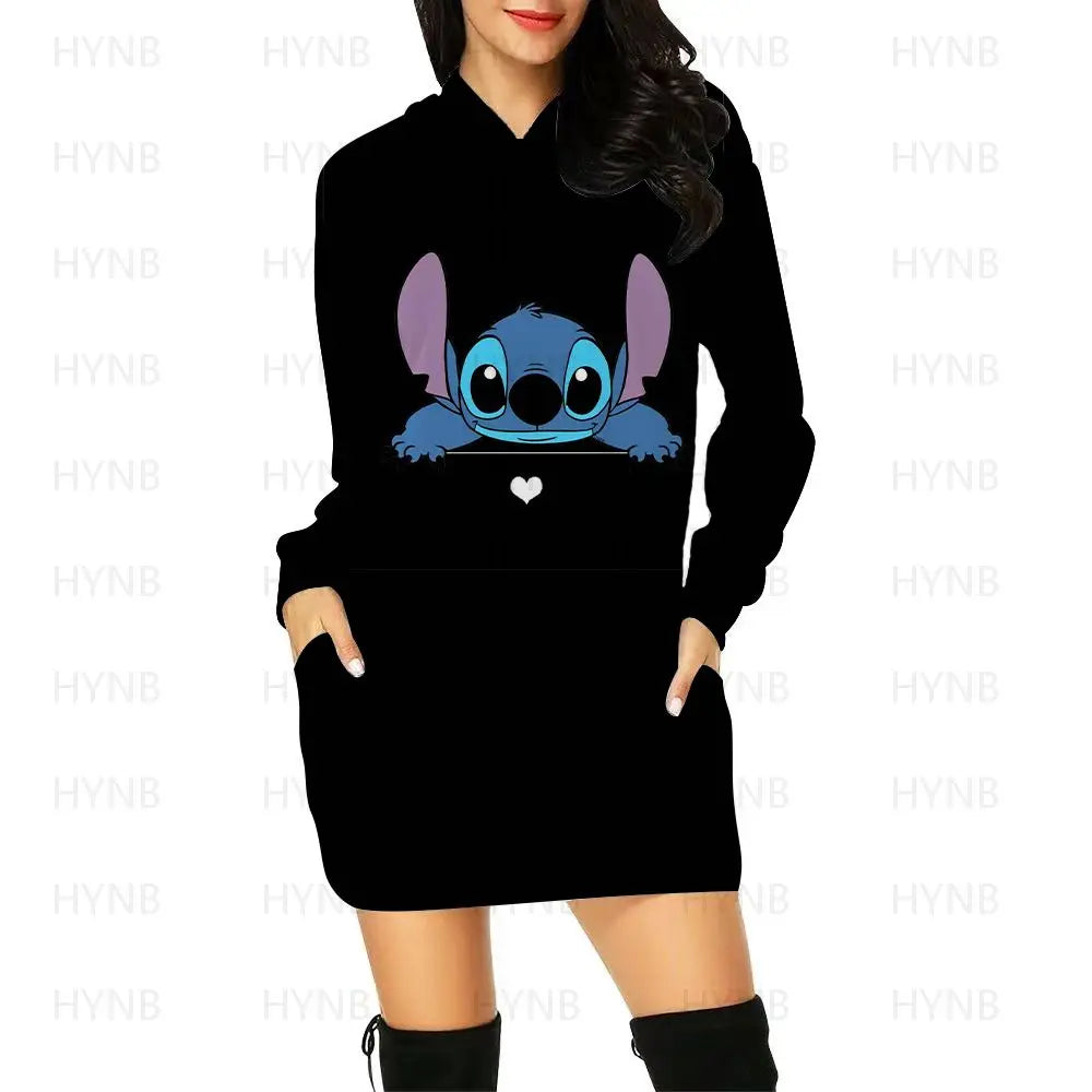 Sweater Dress Luxury Party Mini Stitch Hoodie Dresses for Women 2024 Long Sleeves Sexy Disney Kawaii Chic Woman Evening Y2k Prom - Seprincess