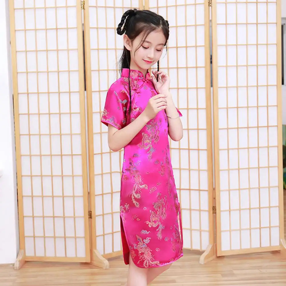 Kids Hanfu Dress Elegant Princess Dress Summer Dresses Chinese Cheongsams For Girls Traditional Chinese Dress Toddler Dress - Seprincess