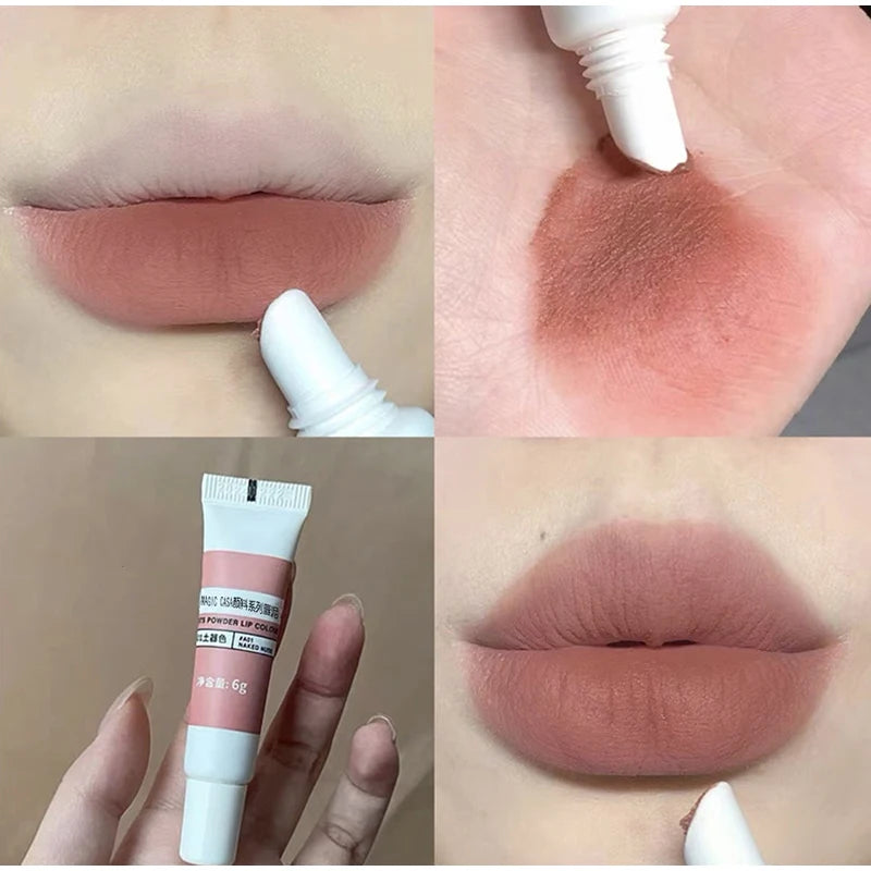 Lip Gloss Moisturizing Lip Tint Mud 6 Colors Lips Makeup Lipstick Long Lasting Lip Glaze Creative Cosmetics Waterproof Korean - Seprincess