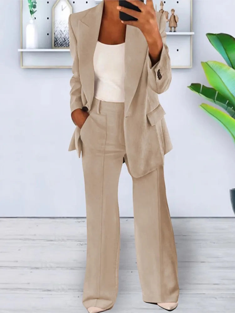 Autumn Fashion New Women's 2PCS Pants Sets Business Office Ladies Formal Blazer And Pants Sets Tracksuit Sets Female Outfits - Seprincess