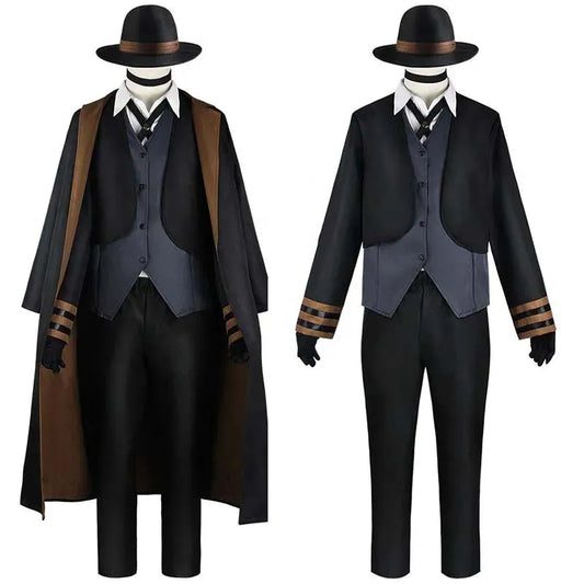 Nakahara Chuuya Cosplay Costume  Include Hat Uniform Trench Coat Pants Big Size Outfits Halloween Party for Comic Con - Seprincess