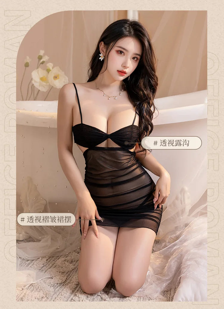 Lingerie Strap Tight Perspective Mesh Thin Short Skirt sexy. items Short dresses new xxnx adult sexy clothing Plus size dresses - Seprincess