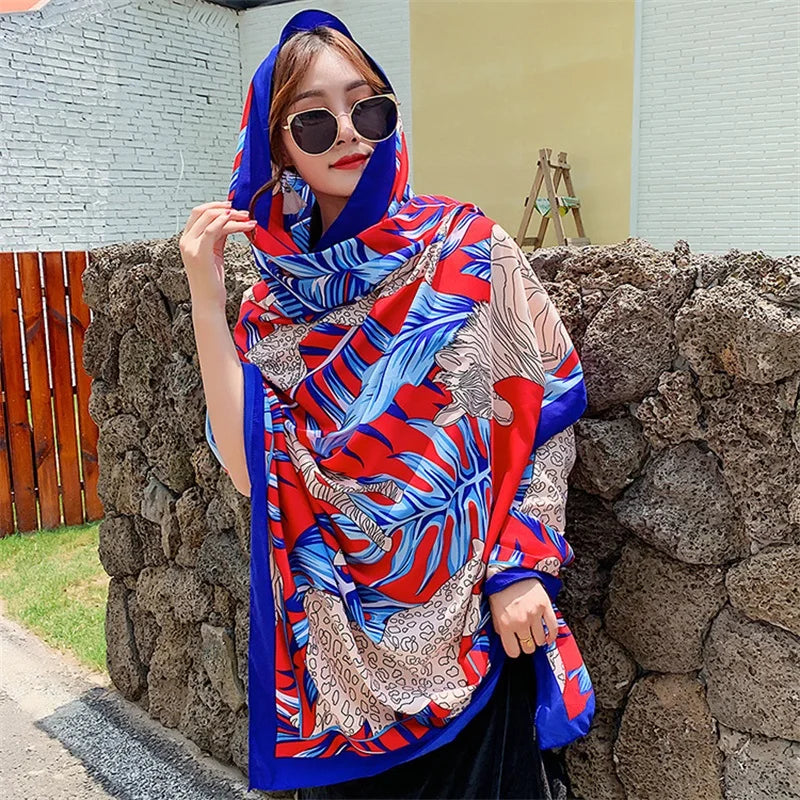 140x180cm Celebrity With The Same Cover-Ups Women Large Beach Dress Bikini Bathing Swimwear Sunburn Protection Sarong Wrap Scarf