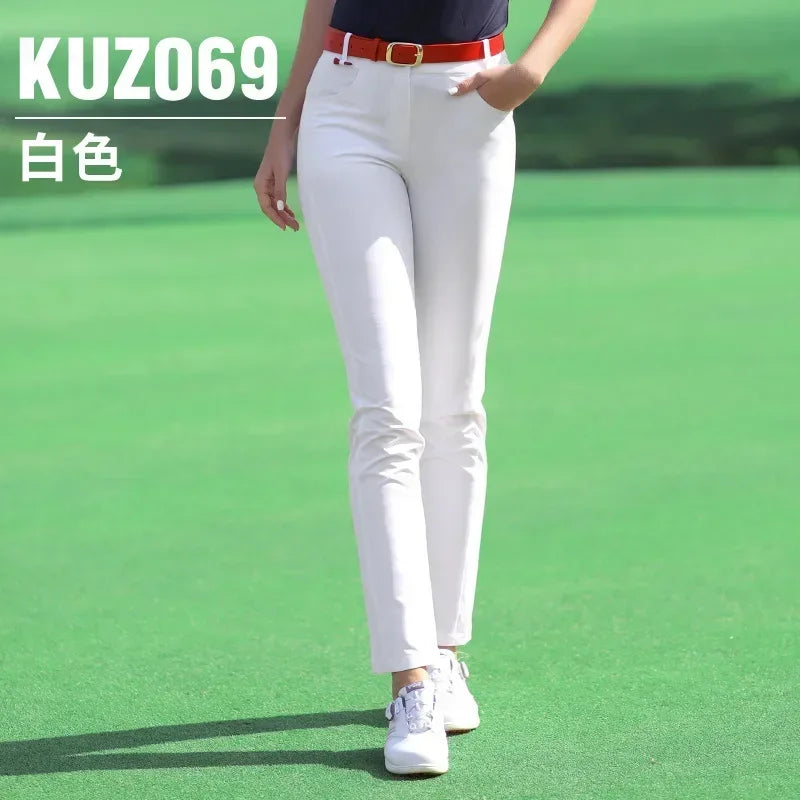 PGM Women Golf Pant Summer Spring Golf/Tennis Pants High Elastic Ladies Trouser Breathable Slim Quick Dry Pants XS-XL KUZ069