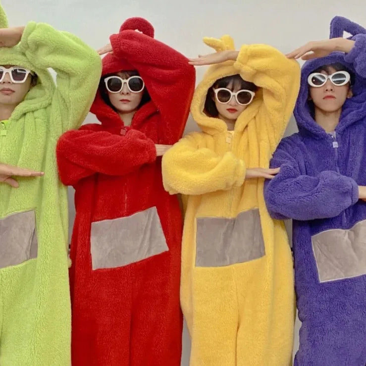 Children Adult Teletubbies Costumes Soft Long Sleeve Pajamas Costumes Lesbian Family Costumes Cosplay Party Costumes Birthday - Seprincess