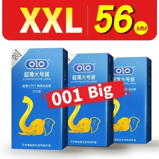 10Pcs 0.01 Ultra Thin Condom 55mm XXL Size Sex Toys for Adult Contraception Sleeves for Penis Plus Size Safety Condoms Sex Tools - Seprincess