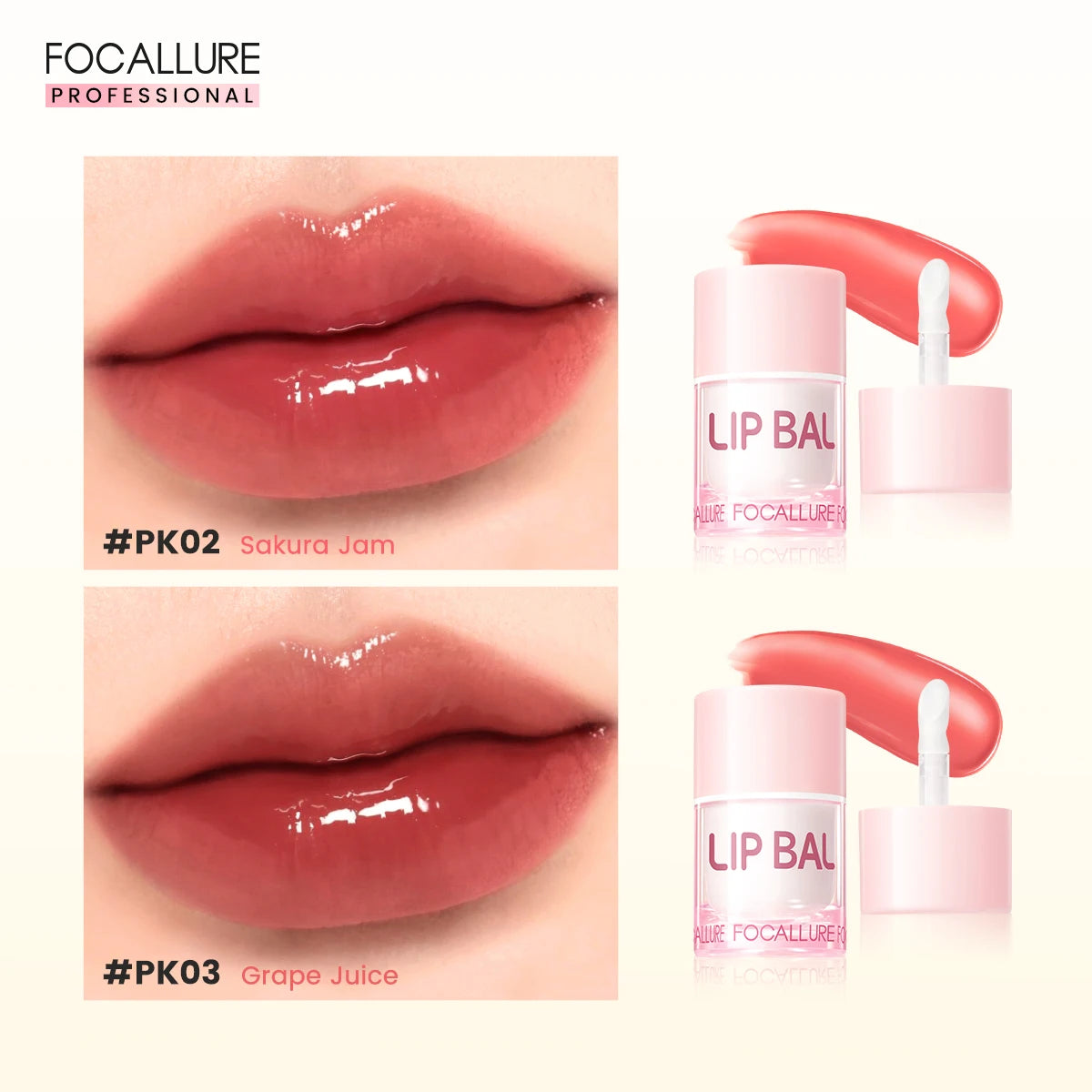 FOCALLURE 2 Pcs Lip Gloss Diamond Lipstick Non-sticky Liquid Lipstick Set Moisturizing Lip Blam Lips Makeup Cosmetics - Seprincess