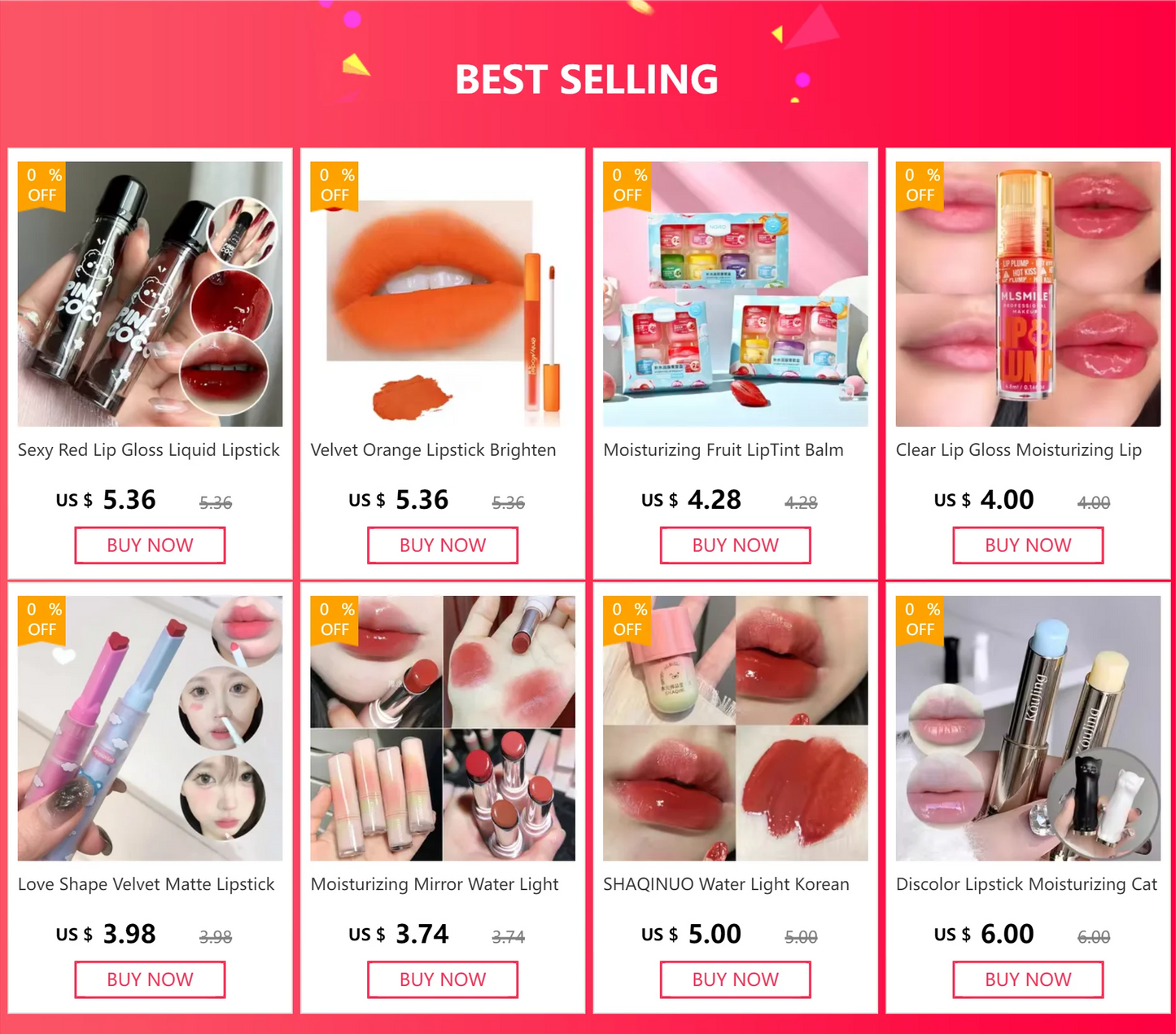 Bear Seal Mirror Clear Lipstick Lip Gloss Waterproof Moisturizing Lasting No Fading Lip Glaze Makeup for Women Korean Cosmetics - Seprincess