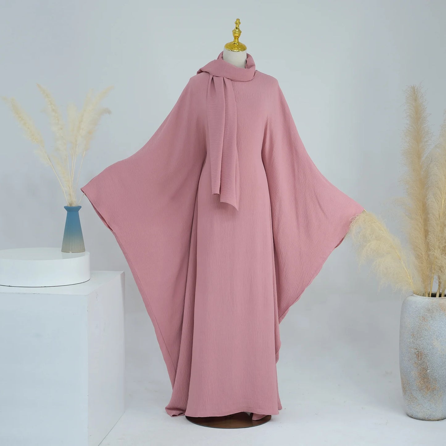 Eid Abaya for Women Butterfly Sleeve Muslim Hijab Dress Inside Belt Party Dresses Dubai Turkey Modest Ramadan Islamic Clothing - Seprincess