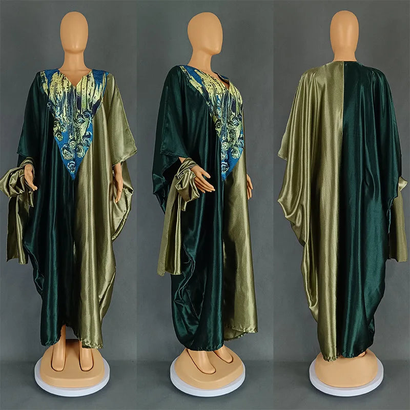 Abayas For Women Dubai African Muslim Fashion Dress Caftan Marocain Evening Party Dresses Satin Boubou Robe Djellaba Femme 2024 - Seprincess