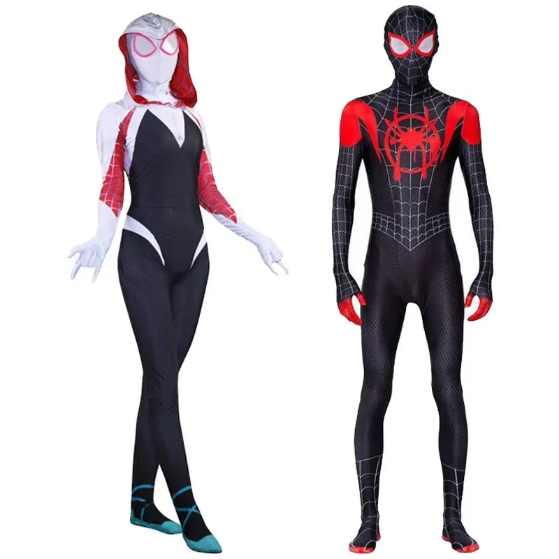 Spiderman Costume Adult Superhero Spider Gwen Miles Morales Spider Man Cosplay Costume Bodysuit Halloween Men Women Costume - Seprincess