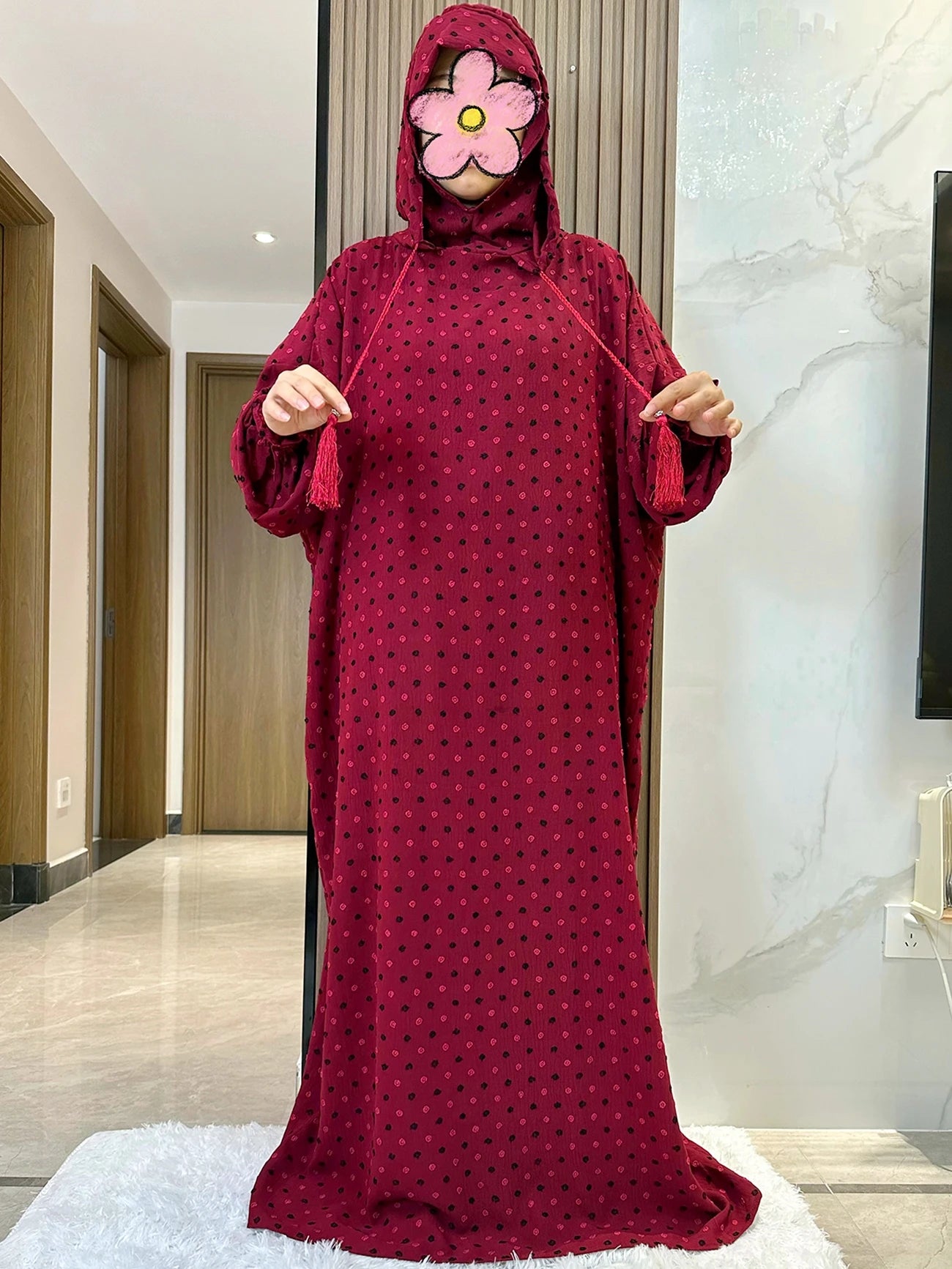 New Ramadan Muslim Two Hats Abaya Dubai Turkey Islam Prayer Clothes Solid Cotton Fabric Dresses Islam Women Dress Kaftan - Seprincess