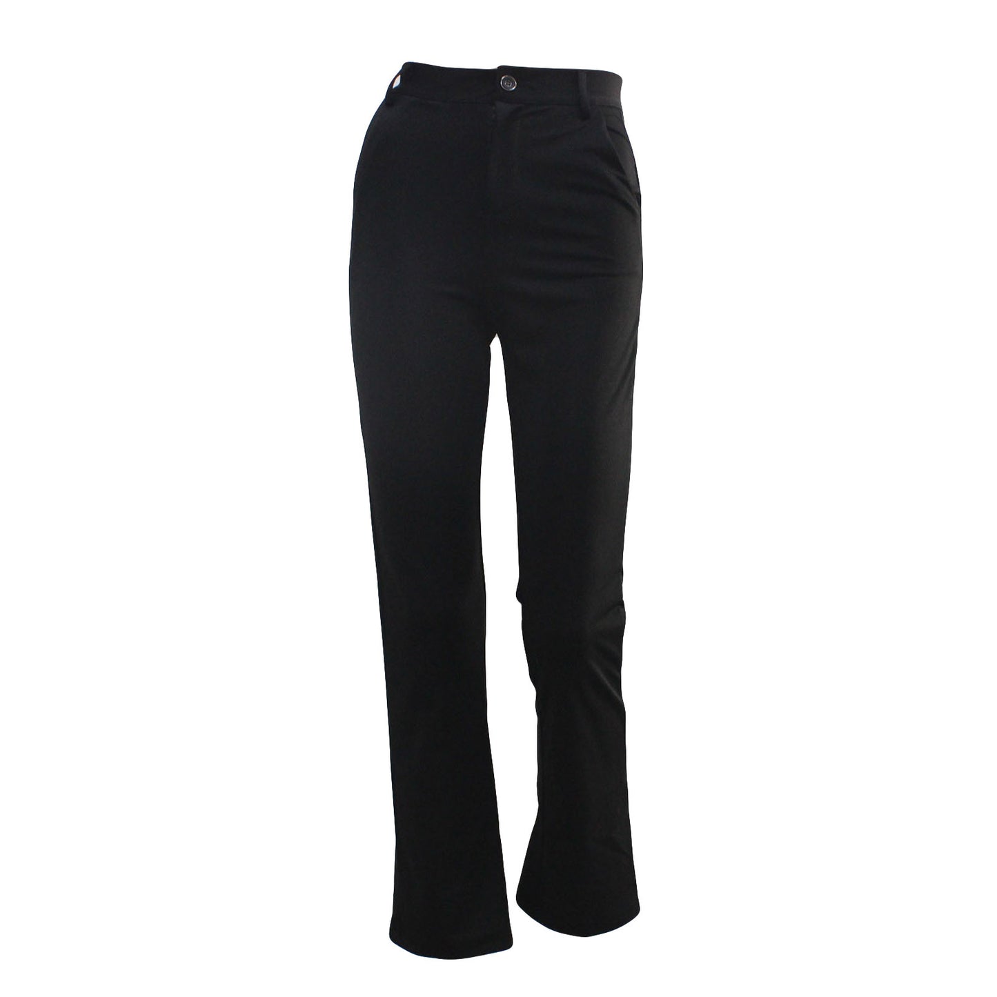 Autumn and Winter Women Pockets High Waist Solid Straight-leg Pants Long Trousers Flared Pants