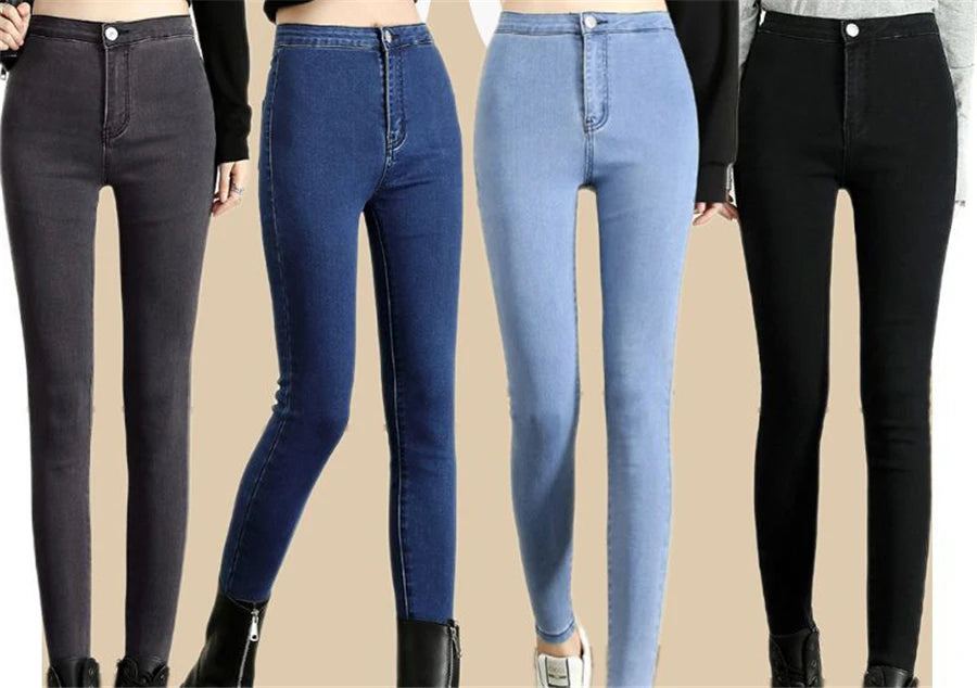 Skinny High Waist Jeans Casual Leggings Fashion Vaqueros 8XL Silm Pencil Strecth Denim Pants Large Size Spodnie Women Pantalon