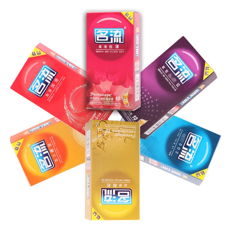 10pcs Natural Latex Condom Lubrication Delay Dot Sex Ultra Thin Particles Condom Contraception Supplies Adults Sex Toy 18+ - Seprincess