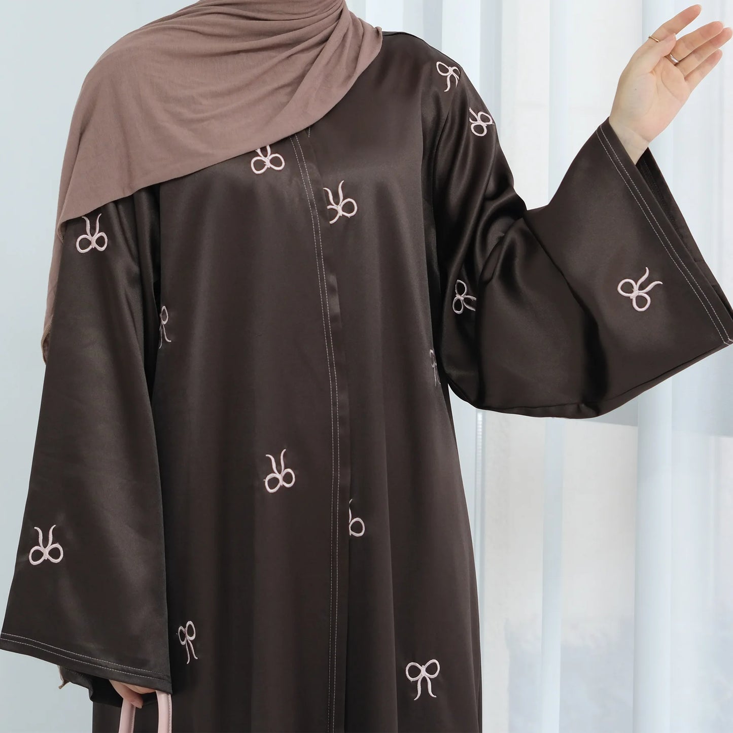 Ramadan Dubai Black Muslim Cardigan for Women Butterfly Embroidery Open Abaya Dress Luxury Islam Party Turkey Modest Kaftan Robe - Seprincess