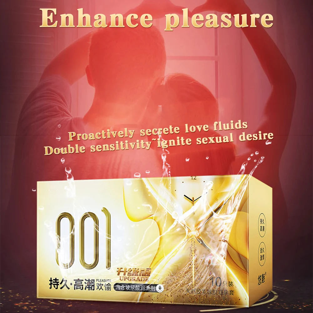 10pcs Natural Latex Condom Lubrication Delay Dot Sex Ultra Thin Particles Condom Contraception Supplies Adults Sex Toy 18+ - Seprincess