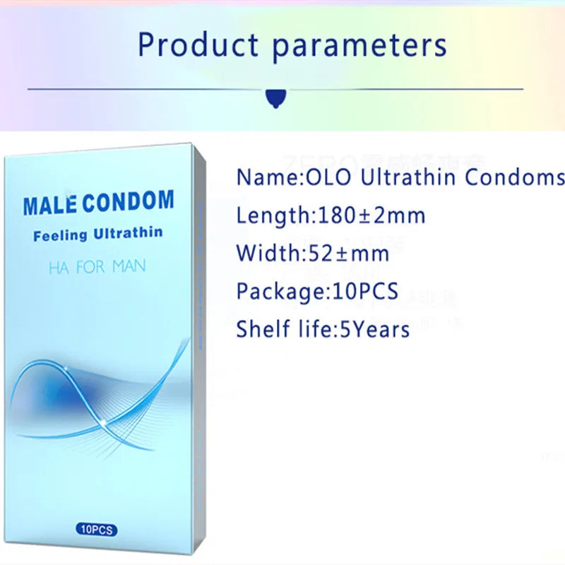 OLO 0.01 Ultra Thin Condoms For Men Long Sex Ejaculation Delay Ice Hot Feeling Latex Condom Penis Sleeve Sex Toys For Adults 18 - Seprincess