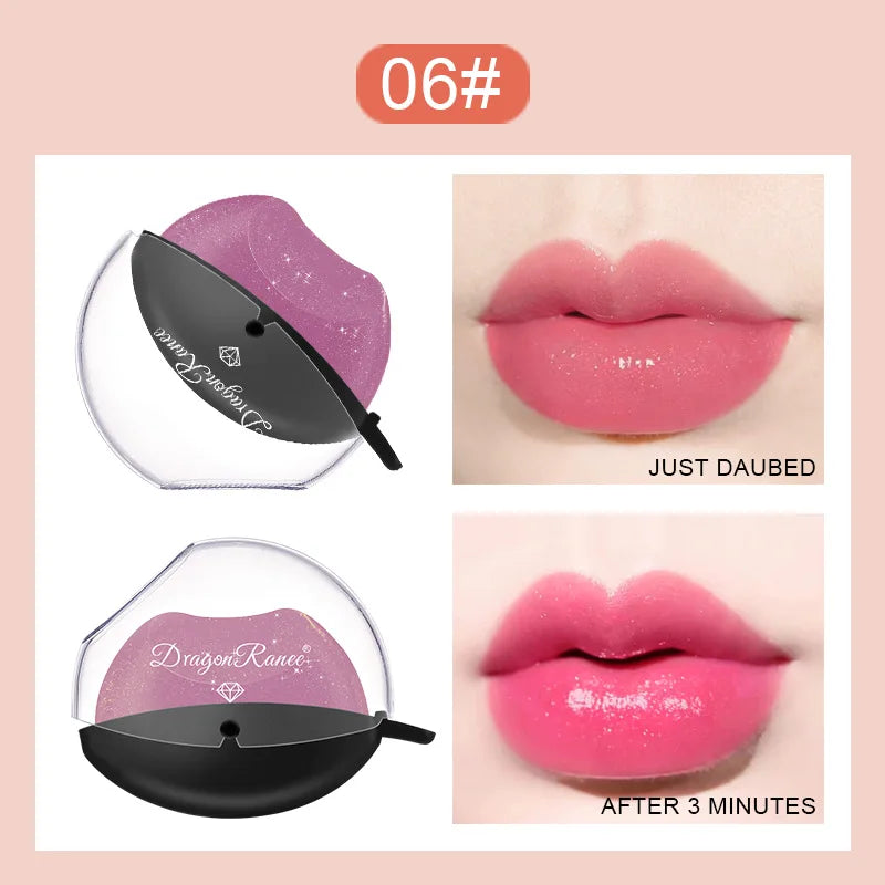 Lip-shaped Lipstick Makeup Temperature Color Changing Lazy Lipstick Velvet Matte Moisturizing Lip Gloss Waterproof Non-stick Cup - Seprincess