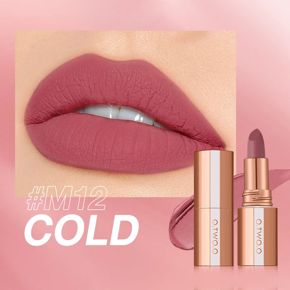 O.TWO.O Matte Lipstick Long Lasting Waterproof Lip Stick Smudge-free Classic Highly Pigmented Velvet Finish Lip Tint Makeup - Seprincess