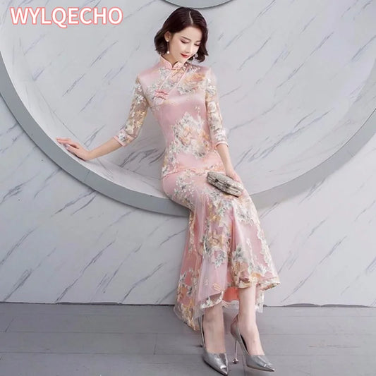 Party Women Dress Luxury China Style Elegant Banquet Long Qipao Oriental Female Wedding Slim Prom Cheongsam Gowns Vestido S-4XL - Seprincess