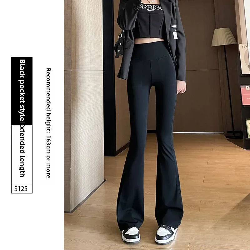 2025 New Women's Flare Leggings High Waist Wide Leg Yoga Pants Slim Seamless Fitness Workout Tights Gym Sports Trousers Clothing