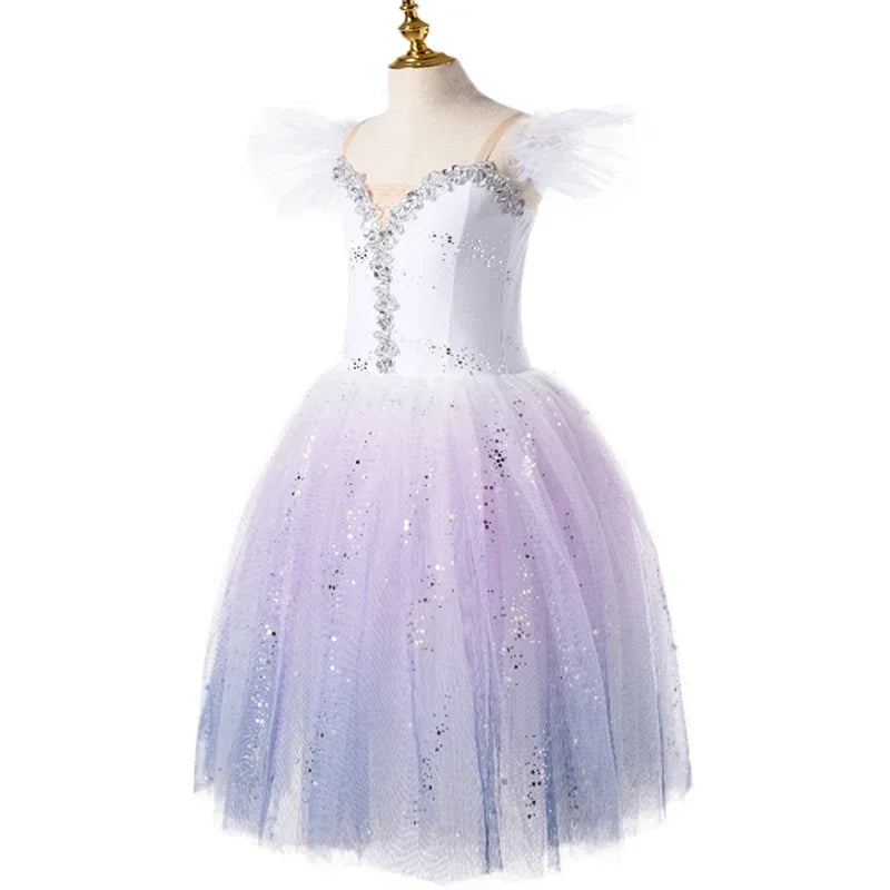 2023 Professional Romantic Tutu Long Tulle Tutus Ballet Dress Women Girls Ballerina Party Dress Children Ballet Dance Costumes - Seprincess