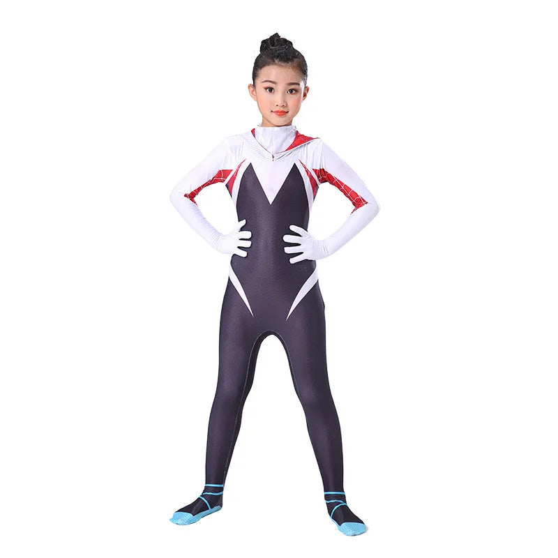 3D Kids Women Spider Gwen Costume Gwendolyn Maxine Stacy Zentai Suit Spidergirl Cosplay Halloween Costumes For Girls - Seprincess