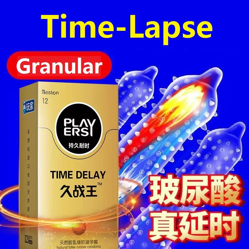 12pcs Delay Ejaculation Condom Sex Toy For Adult Men Dotted Threaded Penis Sleeves Ultra-thin Lasting Condom Adult Sex Supplies - Seprincess